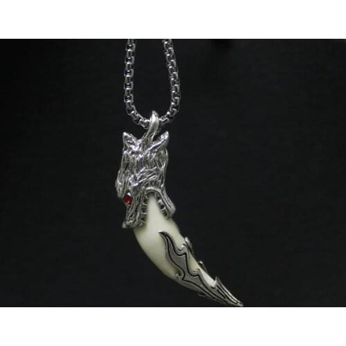 Tribal Stark Wolf tooth Necklace True tooth Accessories Fashion Jewelry For man