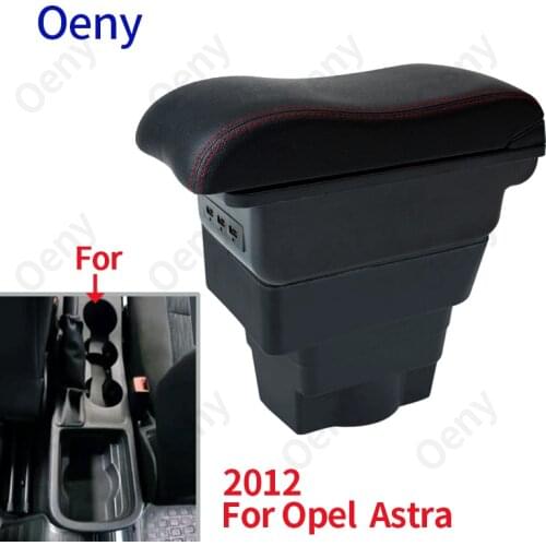 For Opel Astra Armrest Box Retrofit parts For Opel Astra J Car Armrest Center Storage Box Car Accessories USB Easy to install