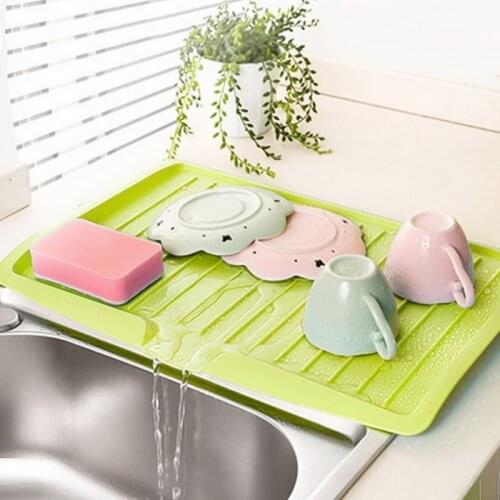 Drain Rack Kitchen Silicone Dish Drainer Tray Large Sink Drying Rack Worktop Organizer Drying Rack For Kitchen Dishes Tableware