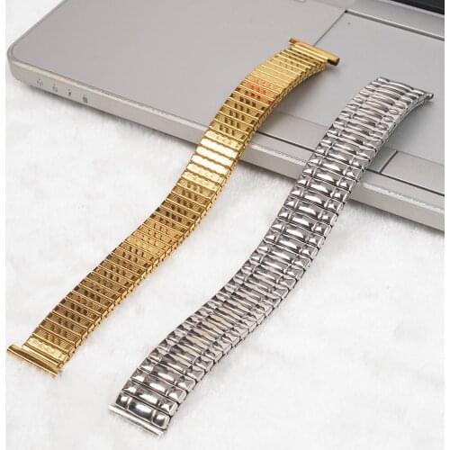 20mm Steel Watchband Stretch Expansion Women Men Watch Band Tension Gold Silver Strap Bracelet Hot Watches Accessories