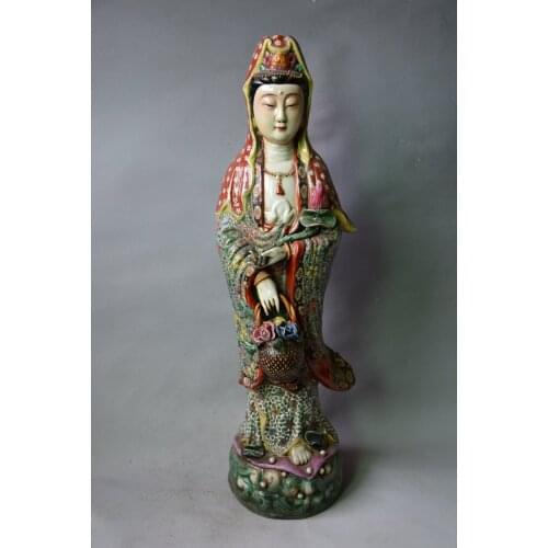 Rare old China Qing Dynasty pastele porcelain statue,Oriental ladies, angels, Free shipping