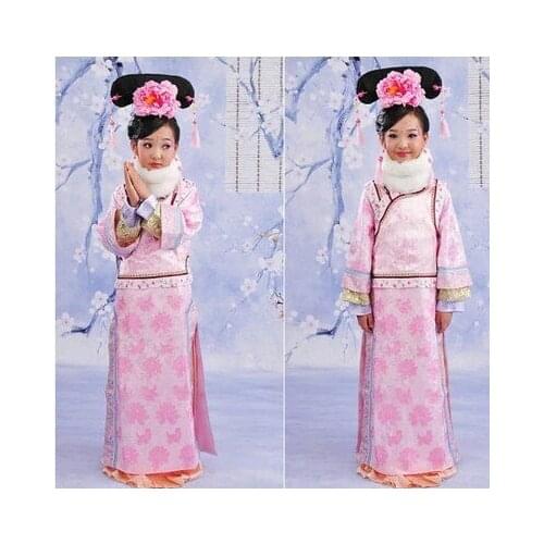 Ruo Xi Little Princess Winter Pink Costume TV Play Bubujingxin Same Design Kids' Size Costume for Photo and Stage Performance