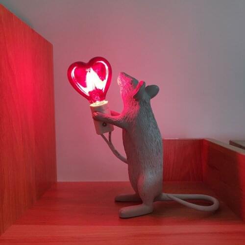 Seletti Mouse Night Lights Modern Led Animal Table Lamp Bedroom Bedside Desk Lamps Children Room Stand Light Fixtures Home Decor