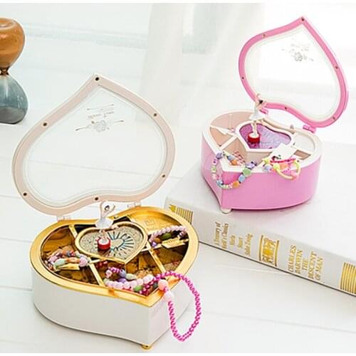 Light Luxury Heart Dancing Ballerina Girl Music Box музыкальная шкатулка Plastic Elegant Romantic Valentines Day Birthday Gift