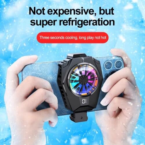 2021 Universal Mobile Phone Game Cooler System Cooling Fan Case With Temperature Digital Display Gamepad Holder Stand Radiator