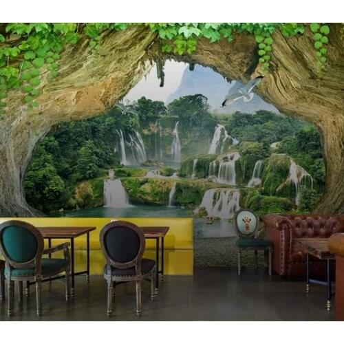View cave days water corbine 3D scenery background wall decoration wallpaper murals