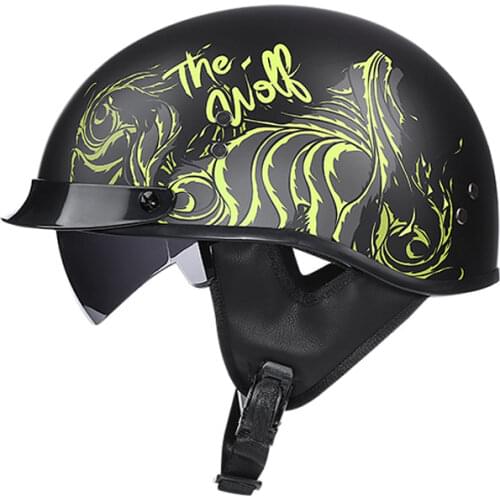 Motorcycle Helmet Half Face Retro Moto Helmet Vintage German Style Casco Casque Scooter Helmets with Sun Brim DOT M L XL Casque