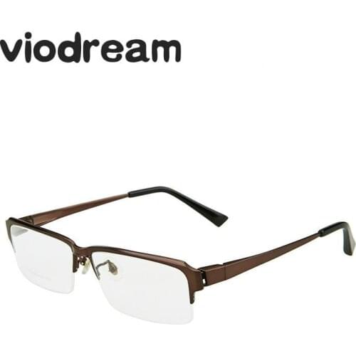 Viodream Ultra Light Titanium Semi Spectacle Frames Casual Business Men Anti Blue Rays Prescription Eyewear Eyeglasses Frames