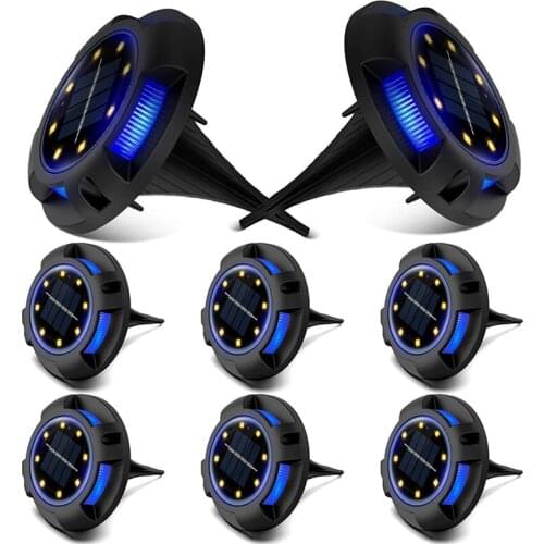 12 Led Solar Ground Lights Waterproof Solar Powered Garden Landscape Light Yard Deck Lawn Patio Pathway Walkway Lighting Lamp