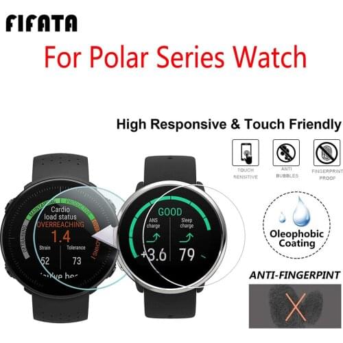 FIFATA 2Pcs 5D HD Watch Screen Tempered Glass Film For Polar Ignite/M400/M430/Vantage V/Vantage M Smart Watch Protective Film