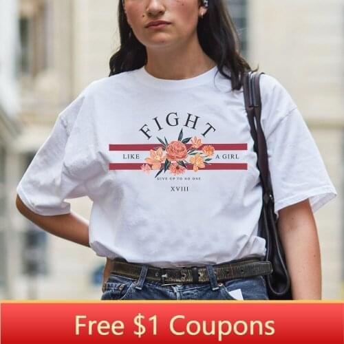 BLINGPWA Feminist Women Floral Printed Custom T Shirts Aesthetic Designer White Short Sleeves Top&Tees Summer Tumblr Harajuku