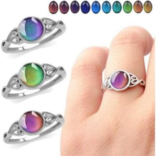 Women Vintage Mood Ring Color Changing Temperature Control Ring Jewelry Creative Gift