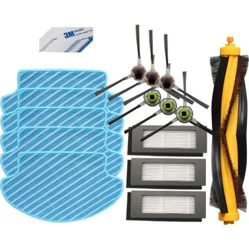 1x Roller Brush +3x Hepa Filter +6x Side Brush +5x Mop Cloth for Ecovacs Deebot DD35 DD37 DD33 DD56 Robot Vacuum Cleanr Parts