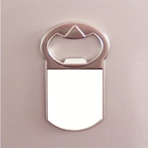 10pcs/lot Sublimation Blank Bottle Opener Fridge magnet with Metal Plate Zinc alloy chrome plating Beer Corkscrew