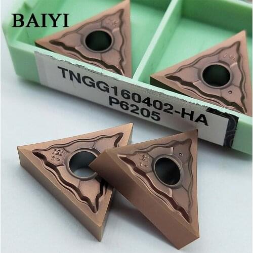 10pcs TNGG160402-HA P6205 high quality high performance high strength CNC Ceramic slotted insert TNGG160402 carbide inserts
