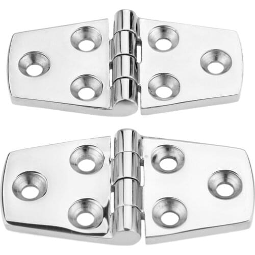 2Pc 3" Stainless Steel Boat Marine Flush Door Hinges 38x76mm Compartment Hinges Silver Fit Marine Doors And Windows