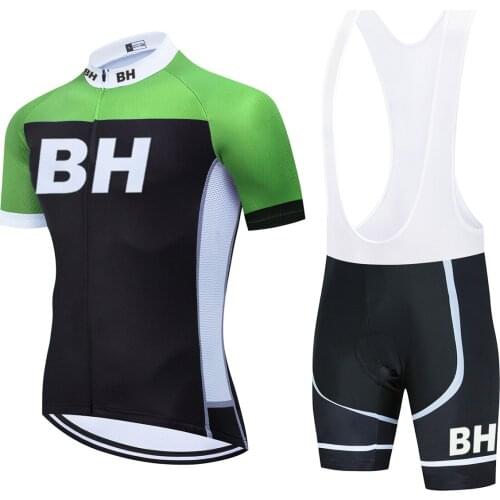 2021 BH Green Cycling Clothing Bike Jersey Quick Dry Mens Bicycle Clothing Summer Team Cycling Jerseys 20D Gel Bike Shorts Set