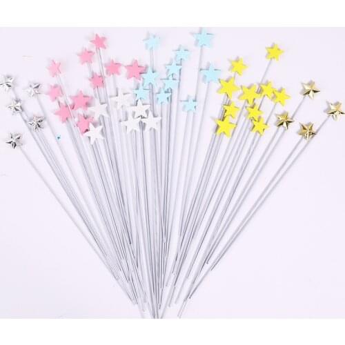 5pcs/10pcs Cake Topper Cakes Dessert Decorations Sponge EVA Colorful Five-Pointed Star Plug-In Birthday Gift Wrapping