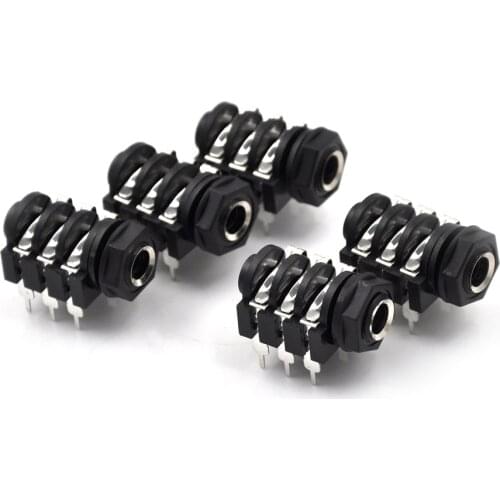 5pcs/lot 6.35mm/6.35 Stereo Audio Microphone Female socket/Jack Connector 6P/6PIN HOT Sale