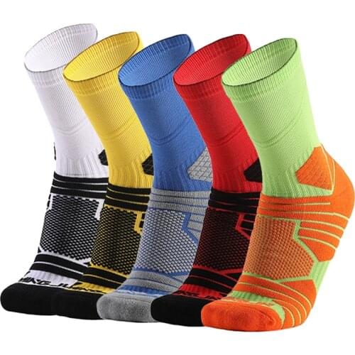 8 Colors Cycling Socks Men Women Professional Cushioned Breathable Outdoor Sports Basketball Running Mountain Bike Race Socks