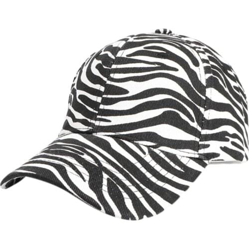 Unisex Harajuku Hip Hop Zebra Striped Baseball Cap Sunscreen Adjustable Dad Hat