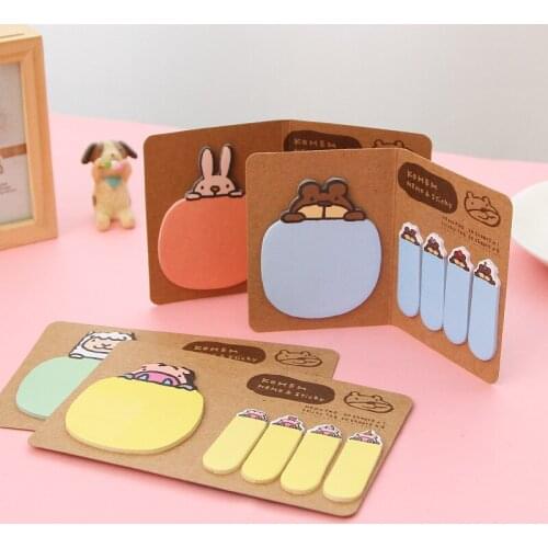 Cartoon Animal Memo Pad Cute Bear Rabbit Pig Sheep N Times Stickers Notepad Note Korean Stationery Student Office School Supply