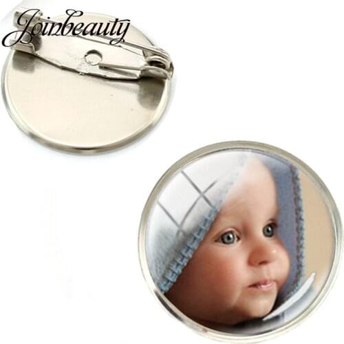 JOINBEAUTY Handmade Personality Photo Family Photo Baby Child Dad Mom Grandparents Family Portrait Brooch Private Custom NA01
