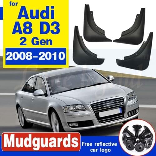 4 PCS Front Rear Car Mudflap for Audi A8 D3 2008 2009 2010 Fender Mud Guard Flap Splash Flaps Mudguards Accessories 2nd 2 Gen