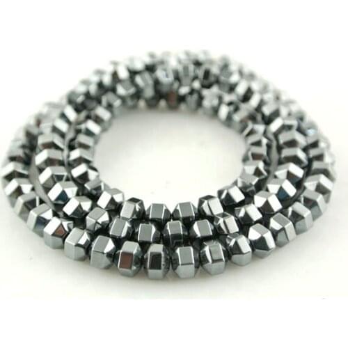 5pcs High Quality Black Hematite Cube Beads Hexagon Shape 8x6mm Jewelry Making Beads