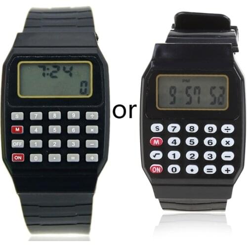 Fad Children Silicone Date Multi-Purpose Kids Electronic Calculator Wrist Watch 62KB Dropshipping