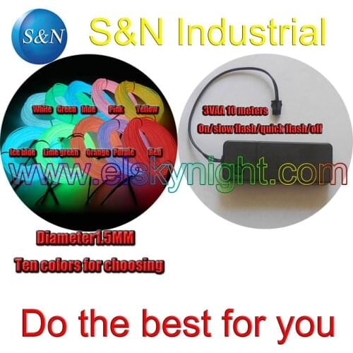 Diameter1.5MM el wire 10 meters+3VAA 10 M el inverter+free shipping