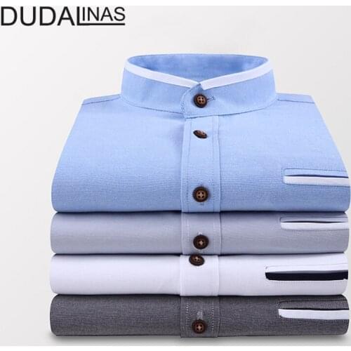 Dudalinas 2020 New brand men casual shirts short sleeve plaid cotton slim fit dress shirt plus size clothing for business clothe