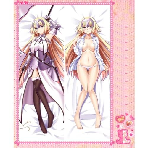 Anime Cartoon Fate Apocrypha Joan of ArcJeanne d'Arc Double sided hugging Pillow Case Cover Pillowcase Peach Skin 2 Way 17057