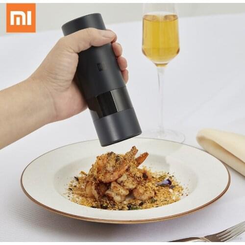 Xiaomi Huohou Electric Automatic Mill Pepper and Salt Grinder LED Light 5 Modes Peper Spice Porcelain Grinding Core Mill Kitchen
