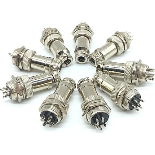 GX16 Aviation Cable Plug Connector Male Plug & Female Socket Wire Panel Metal Connector 16mm 2 3 4 5 6 7 8 9 10Pin