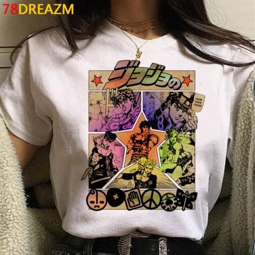 Jojo Bizarre Adventure top tees men casual grunge aesthetic couple japanese tshirt summer top plus size ulzzang