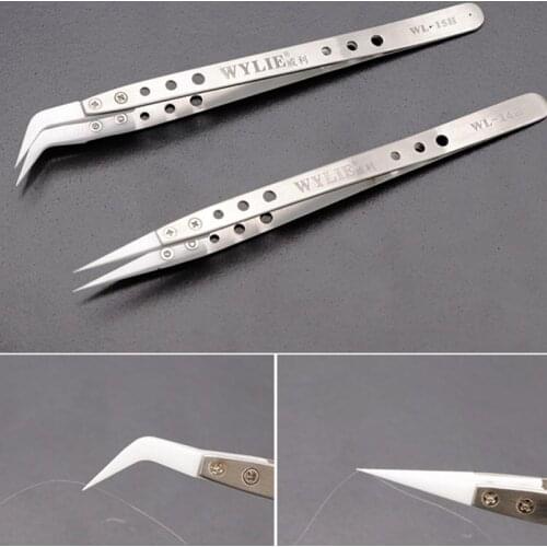 WYLIE ceramic tweezers anti-static special tip high temperature resistance and corrosion resistance fingerprint flying line tool