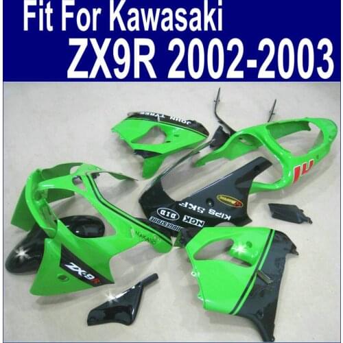 Green black Fairings For Kawasaki Ninja zx9r fairing kit 2002 2003 02-03 +sticker Abs plastic kits xl19