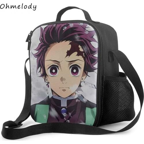 Cool Anime Cartoon Boys Girls Lunch Bags for School Insulated Crossbody Work Lunch Bags Cooler Bag for Picnic Hiking Party