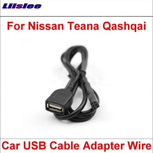 Liislee Original Plugs To USB Adapter Connector For Nissan Teana Qashqai Car CD Radio Audio Media Cable Wire