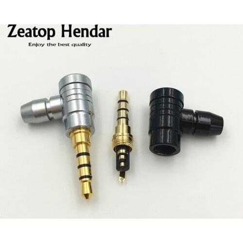 10Pcs Right Angle 3.5mm 3 / 4 Pole Stereo Audio Copper Plug Jack for Earphone Cable Solder Adapter Connector