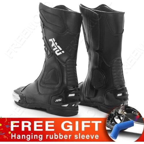 Motorcycle Men Boots Bottines Moto Bota Masculina Knee-high Off-road Motocross Boots Microfiber Leather Riding Motorboats Enduro