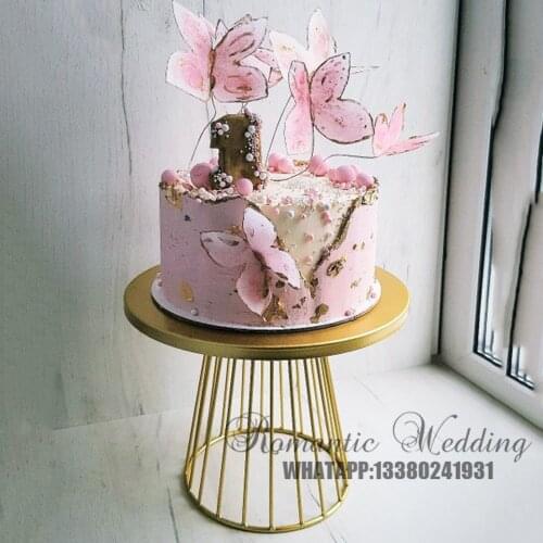 Msjo Metal Cake Stand Wedding White Gold Dessert Display Rack Birthday Party Decoration Cupcake Stand Food Cake Tray 20/ 25cm