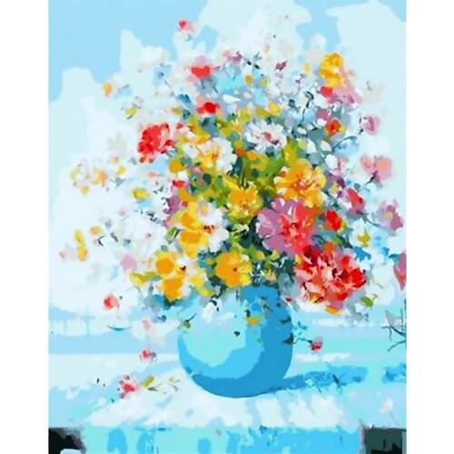 Flower Bottle Scenery DIY Digital Painting By Numbers Modern Wall Art Canvas Painting Unique Gift Home Decor 40x50cm Diy Gift