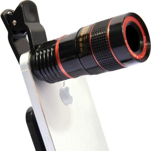 2018 New 8 X18 Mobile Phone Monocular Telescope with Universal Clip Any Mobile Phone Without Vignette Telescope Camera Adapter