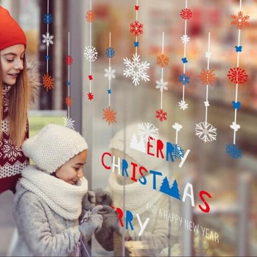 New Year Christmas murals Reno shop window sticker wall decoration Christmas glass stickers snowflake window diy Christmas Decor