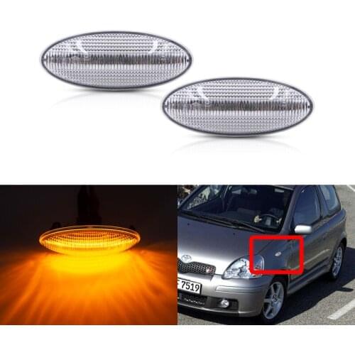 2x Dynamic Amber Front Fender Led Side Marker Lights For Toyota Yaris 05-11 RAV4 06-09 Auris 07-10 Corolla 07-10