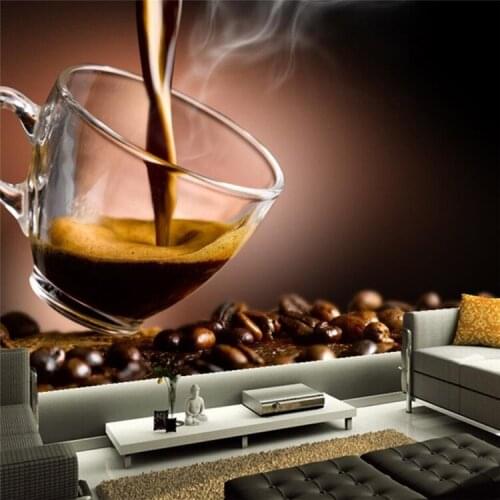 Custom mural,Papel de parede Coffee Grain Cup Food wallpapers,coffee shop bar living room tv background kitchen 3d wallpaper