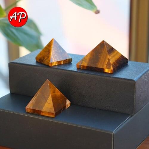 1pc Natural Crystal Pyramid Energy Balance Decoration Tigereye Stone Pyramid Quartz Jewelry Change The Magnetic Field Of Life
