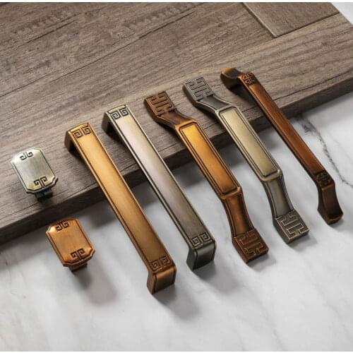 Drawer Kitchen Cabinet Handle Retro Dresser Zinc Alloy Cabinet Door Handle European Hardware